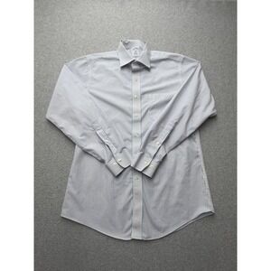 Brooks Brothers Dress Shirt Mens 15.5 34/35 Blue Stripe Regent Slim Fit Non Iron